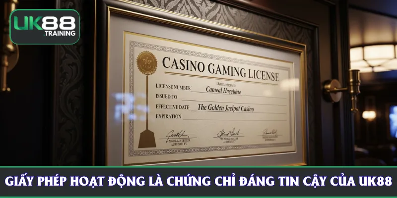 Giấy phép hoạt động là chứng chỉ đáng tin cậy của UK88