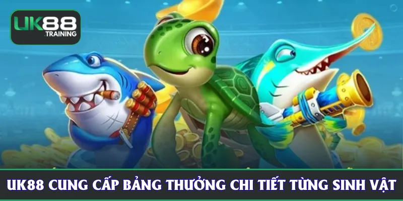 UK88 cung cấp bảng thưởng chi tiết từng sinh vật